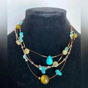 Cynthia Gale Multi Strand Gem Necklace